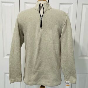 Izod Men's Cream Half-Zip Fleece Pullover